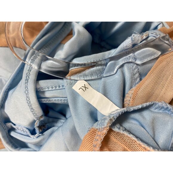 2‎ Piece Activewear Set XL Light Blue & Peach Sexy Bodycon Stretch Club Leggings - Picture 3 of 5